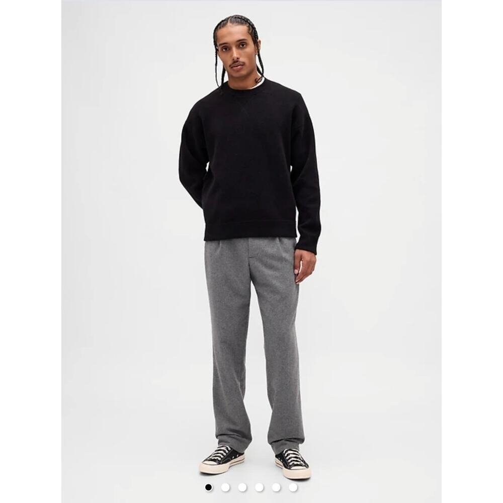 GAP Mens Size 33x34 Wool Blend Relaxed Straight Trousers